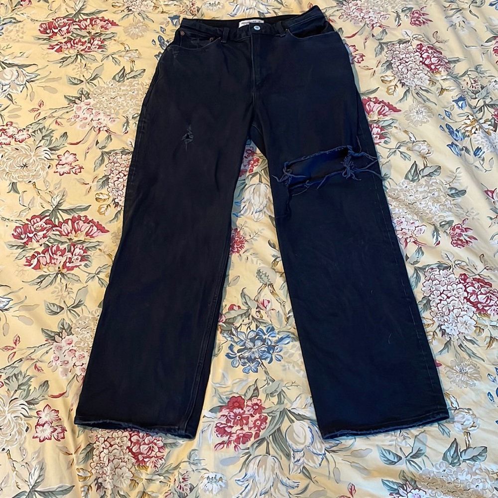 Abercrombie Curve love 90’s ultra high rise relaxed jeans - washed black